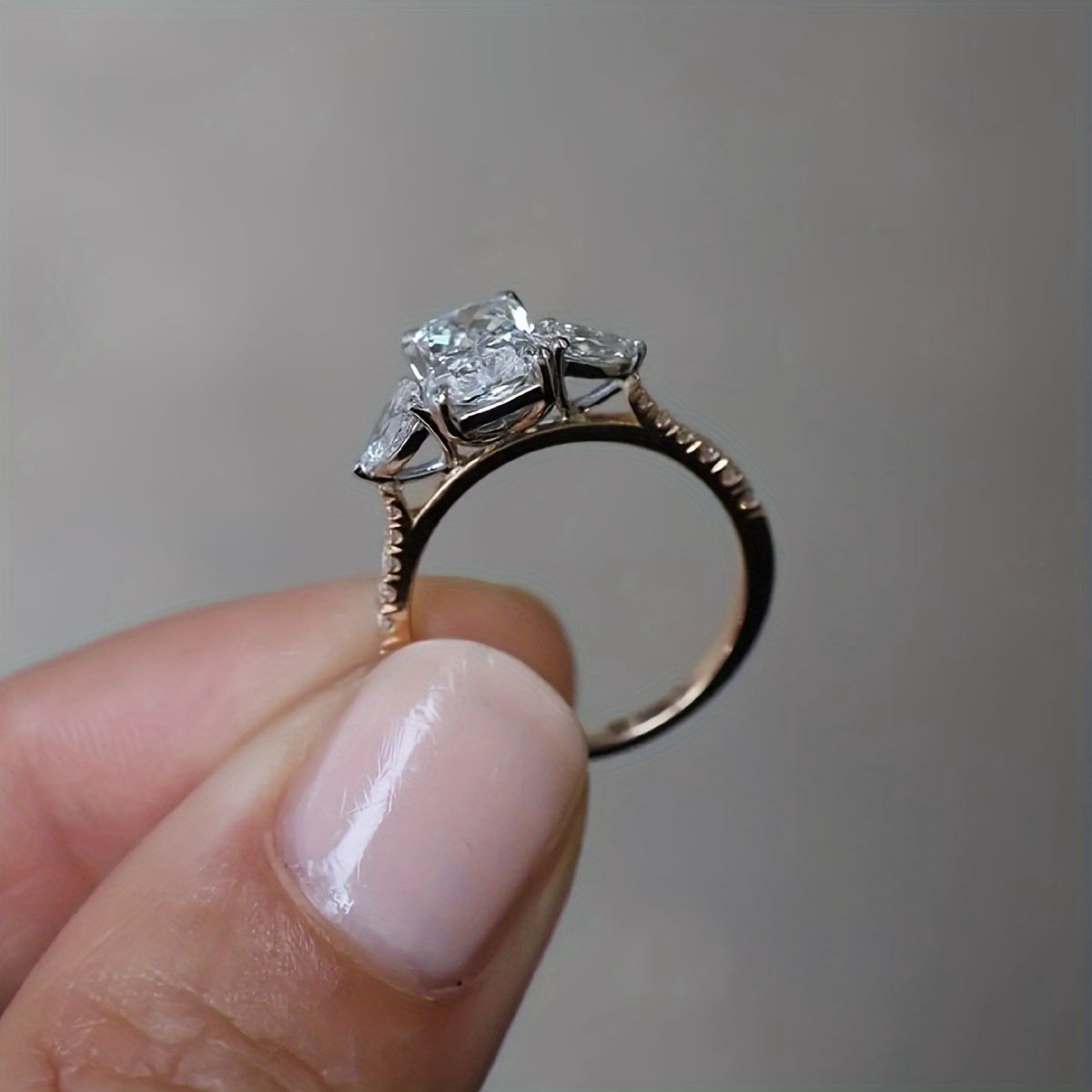 2ct Rectangular Moissanite Engagement Ring in S925 Silver with Pearlescent Edge for Weddings and Valentine's Day