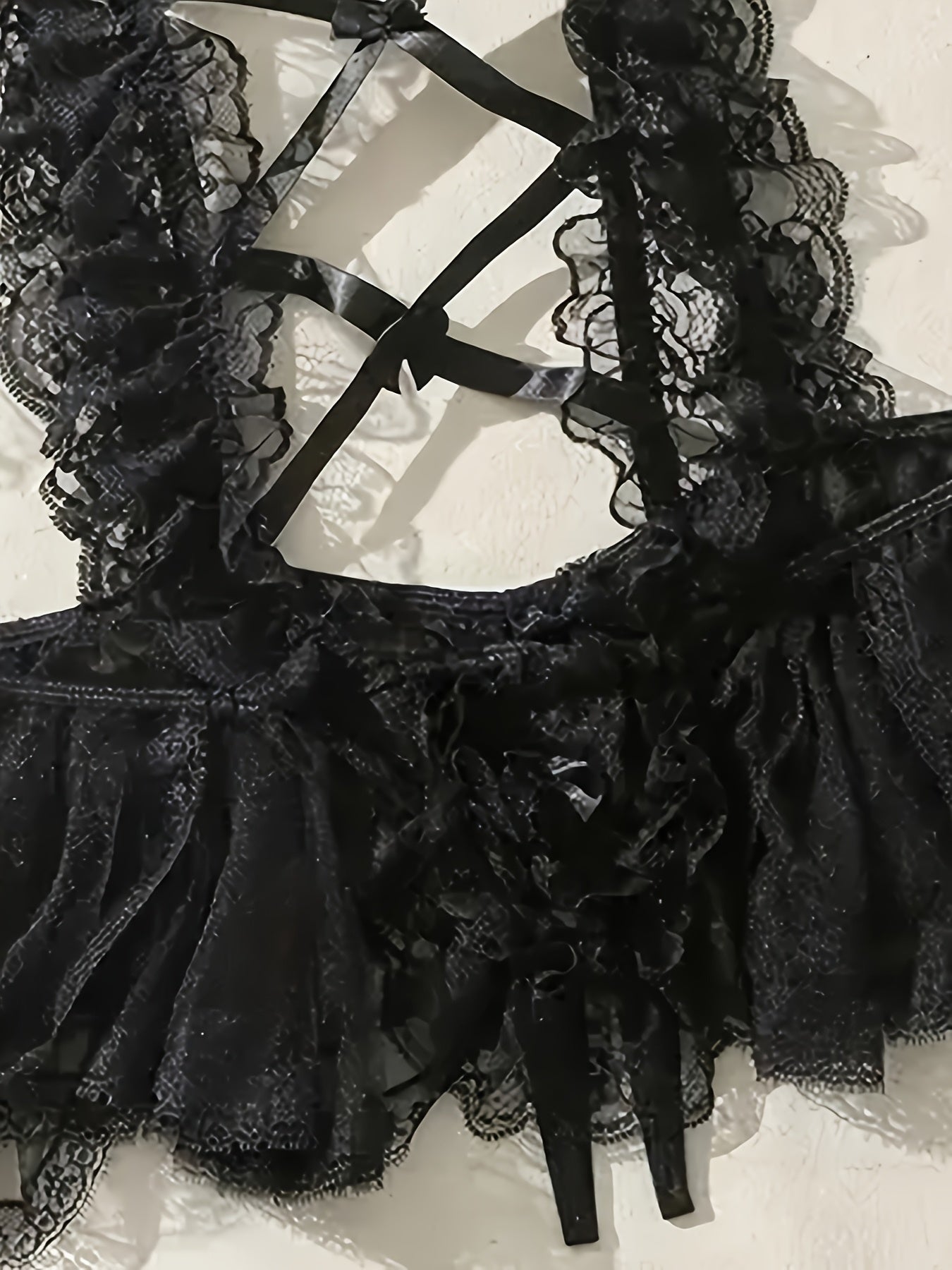 Women's Maid Costume with Mesh Tights Suspender Skirt Headwear and Bracelet