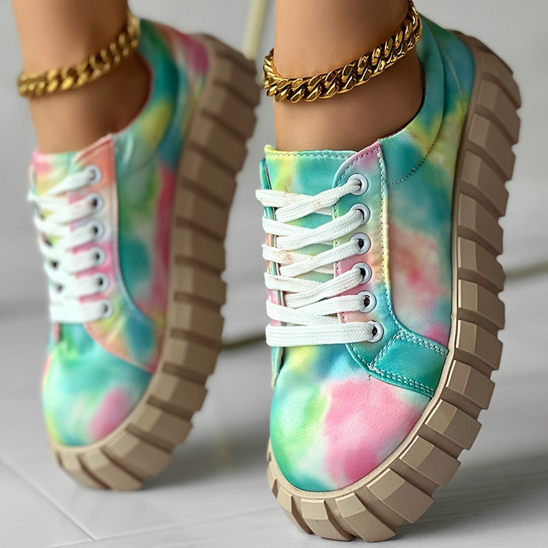 Plus-Size Camouflage Women's Sneakers Casual Thick Sole Lace-Up All Seasons