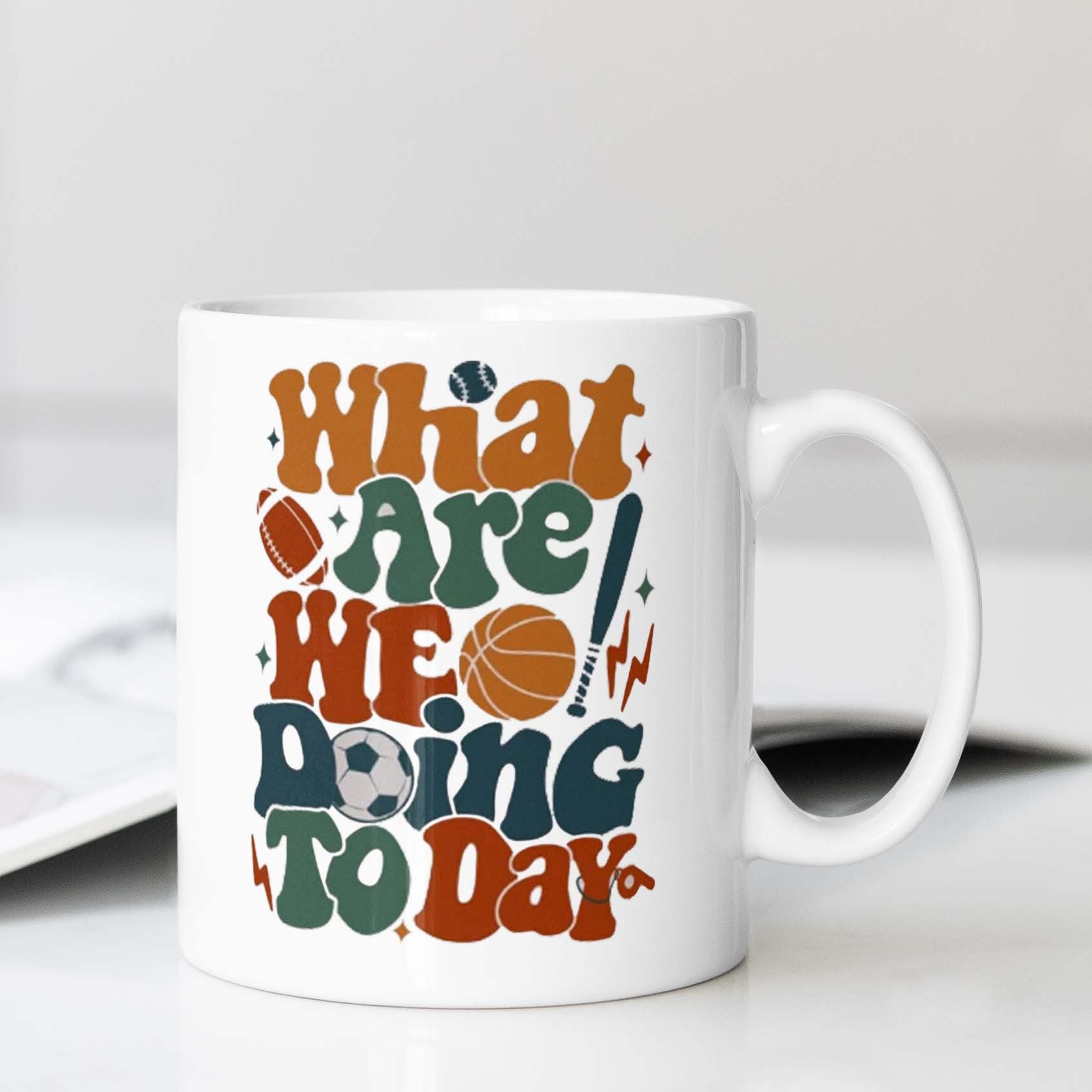 Basketball Text Ceramic Coffee Mug for Sports Fans Office Camping Dining