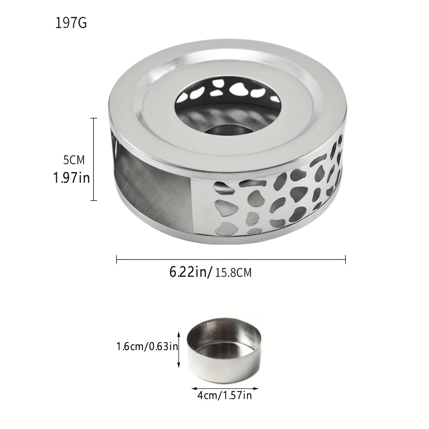Подогреватель чая из нержавеющей стали, идеально подходит для поддержания горячего чая, кофе или вина. Также можно использовать со свечами для создания уютной атмосферы. Идеально подходит для домашнего использования.