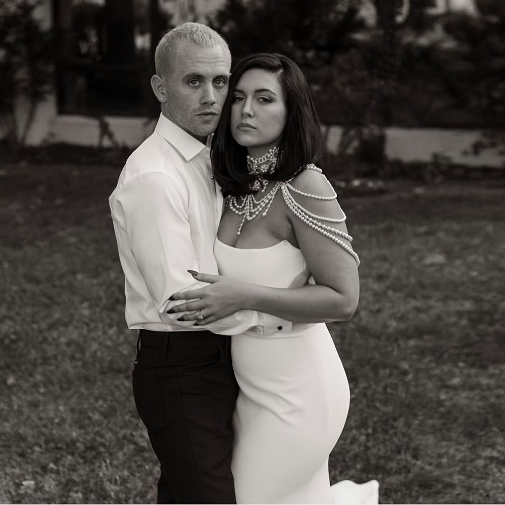 To'y va Maxsus Tadbirlar uchun Beadli Yelka Zanjiri Qizil To'y Shali va Sharf