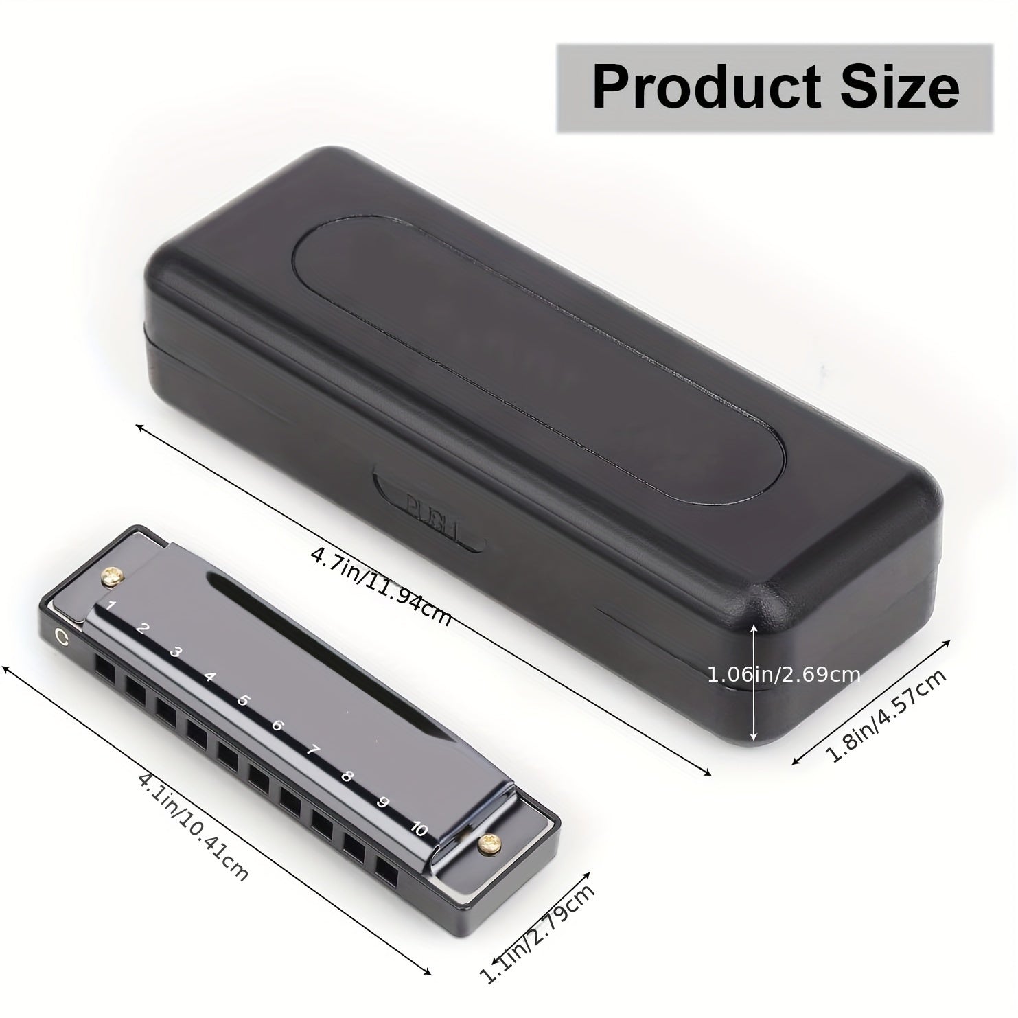 Boshlovchilar uchun 10 teshikli C kalitli blues harmonikasi metall qoplangan