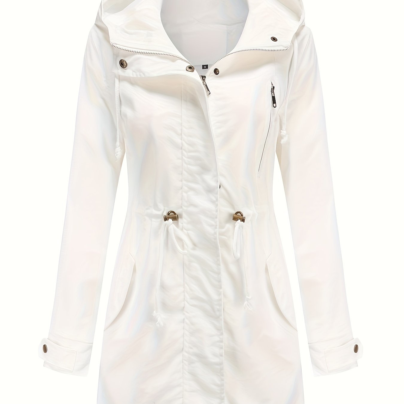 Women's Casual Windbreaker Jacket with Hooded Design, Waist Cinching, Slimming Fit, All-Season Outdoor Sportswear