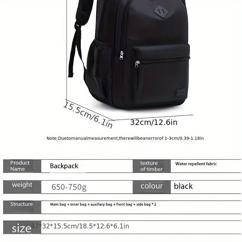Lightweight Waterproof Nylon Backpack for Men and Women with Laptop Compartment for School Travel and Casual Use