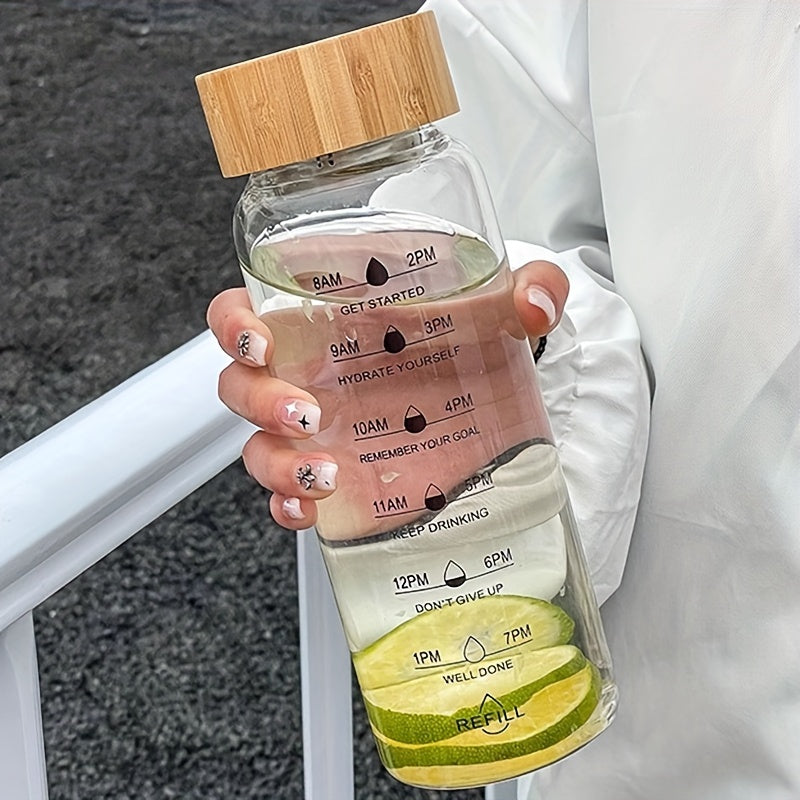 Borosilicate Glass Water Bottle 700ml 1000ml Leak-Proof Reusable Outdoor Fitness