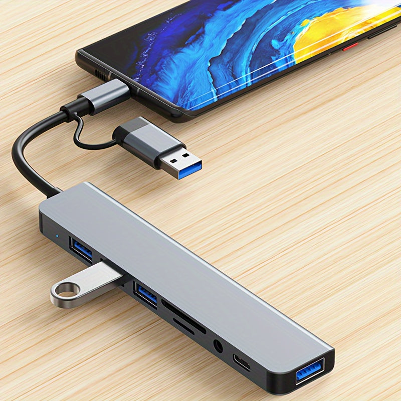 High Speed USB C Hub with 4 USB Ports SD TF Card Reader and 3.5mm Audio Output
