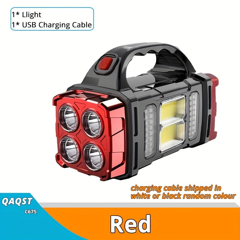 Multi-Function LED Flashlight with Solar USB Rechargeable 1500mAh Ni-MH Battery