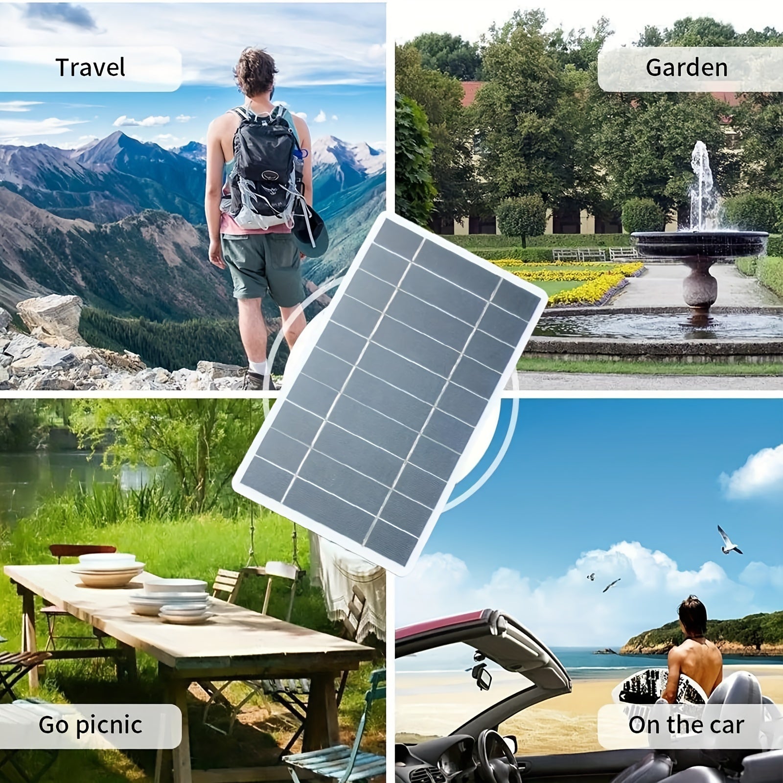 Portable Solar Panel Charger for Camping and Travel with Magnetic Attachment for Phones Fans and Lights