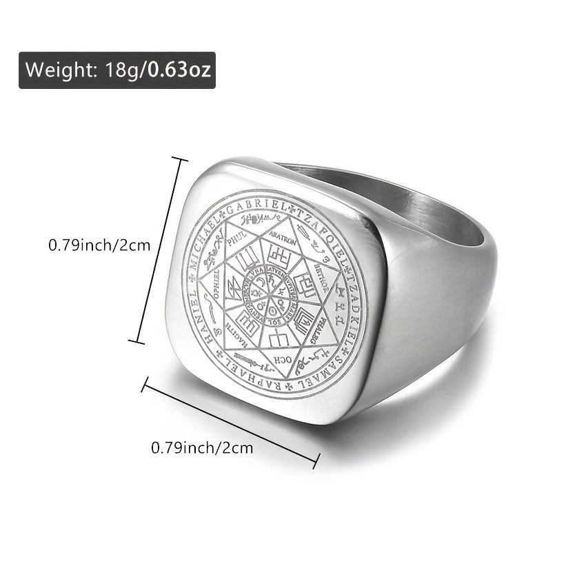 Nikel qotishmasi yetti farishta Sulaymon uzuklari erkaklar uchun diniy zargarlik