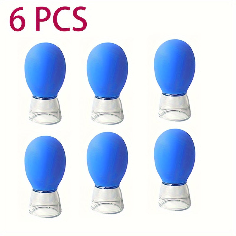 6-Piece Silicone Facial Cupping Set for Face, Body, Hands and Neck