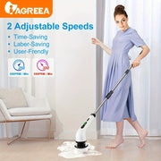 Small Electric Cleaning Brush Wireless Rotating Floor Washer with Replaceable Heads