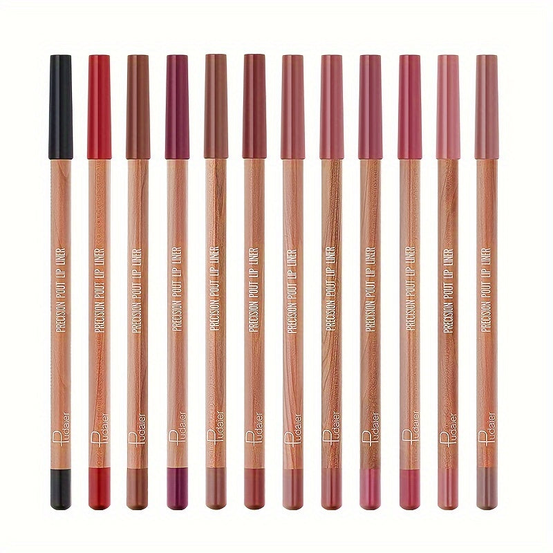 Set de perfiladores de labios mate impermeables para mujer, 24 colores, lápiz de labios de larga duración