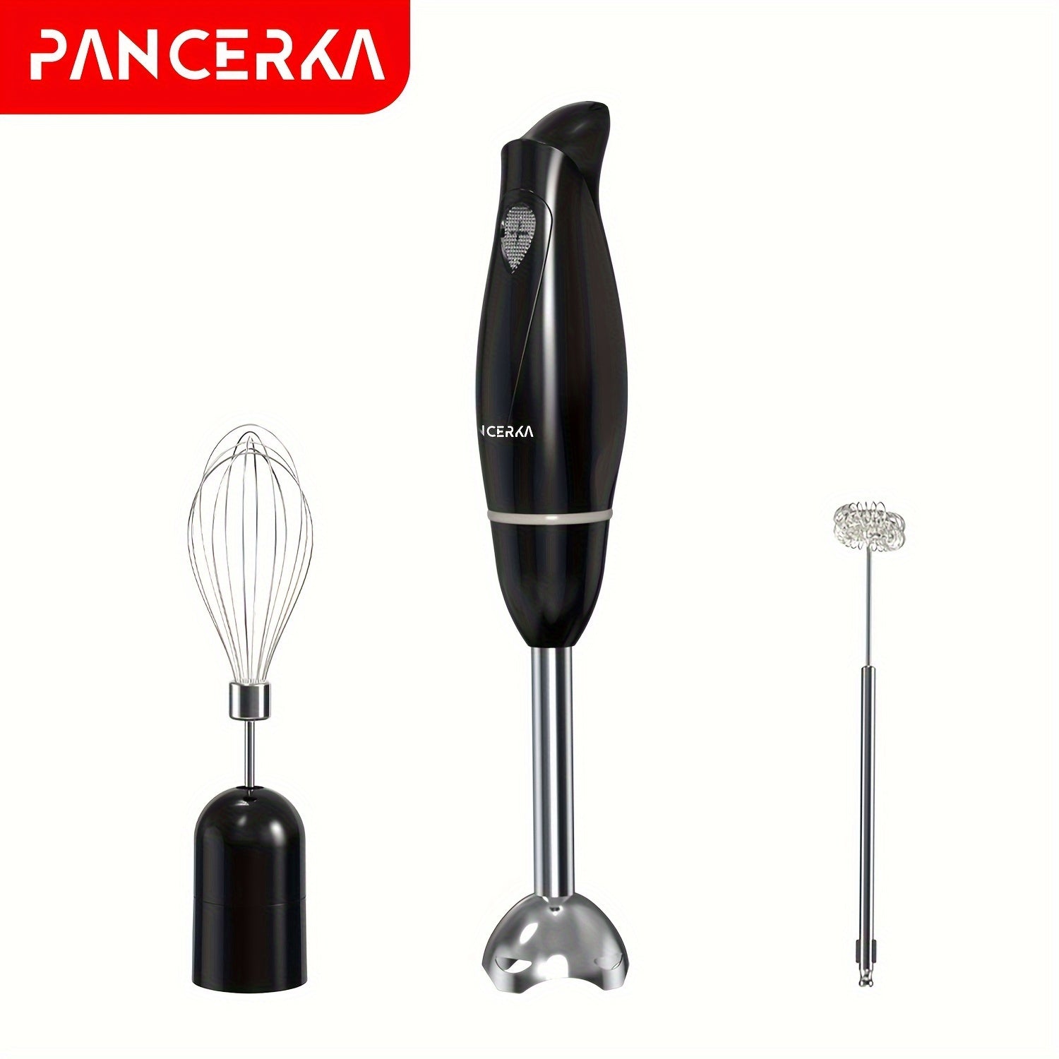 100W Hand Blender Set with Copper Motor Stainless Steel Blades Whisk Frother for Soups Smoothies