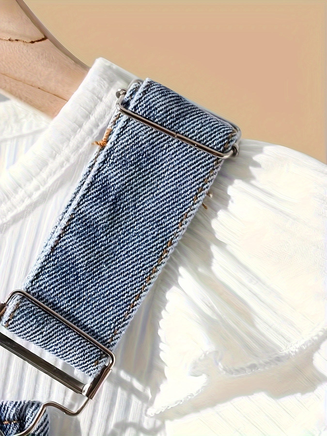 Kichkina qizlar uchun paxta uzun ko'ylakli ruffle top va suspender denim shimlar to'plami bahor va kuz uchun