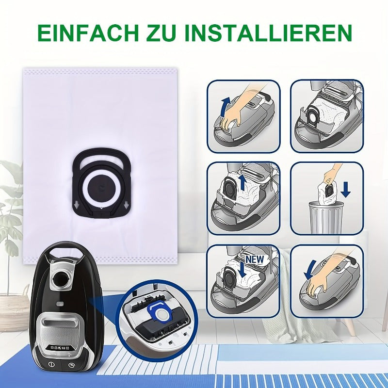 Rowenta ZR200540 va Silence Force 4A changyutgichlari uchun yuqori filtratsiyali chang sumkalari - 10 dona, kuchaytirilgan pol ulanishi bilan va mustahkam plastik/matodan tayyorlangan