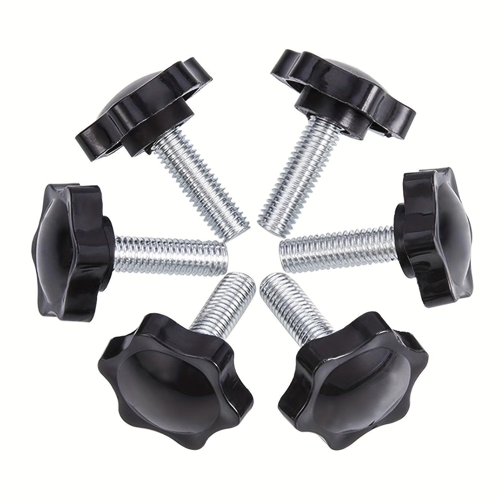 Set of 6 25mm M8 Knurled Thumbscrews for Furniture, Tools, and Crafts