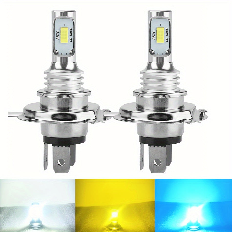 2pcs H4 9003 CSP LED Headlight Fog Bulbs High Low Beam 6000K White