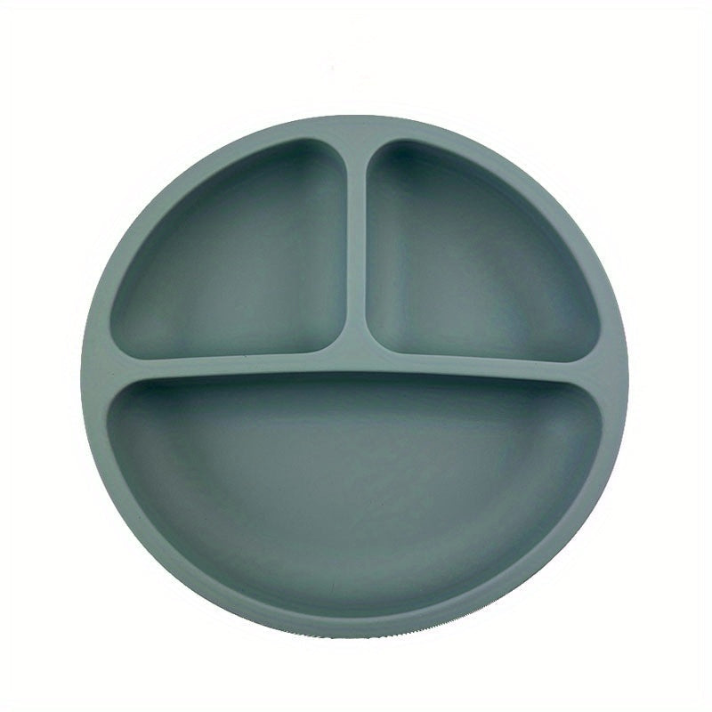 Baby Silicone Suction Plate with Divided Design and Lid for Babies Dinner