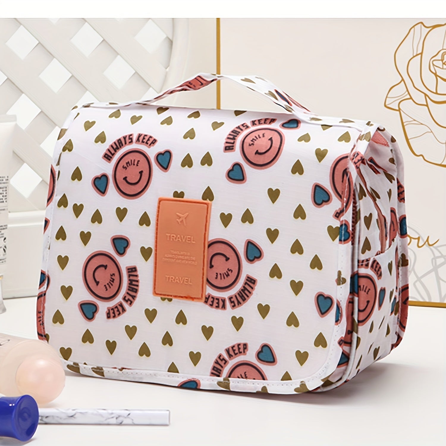 Travel Organizer Bag with Multiple Layers for Dry Wet Separation Green Blue Polyester