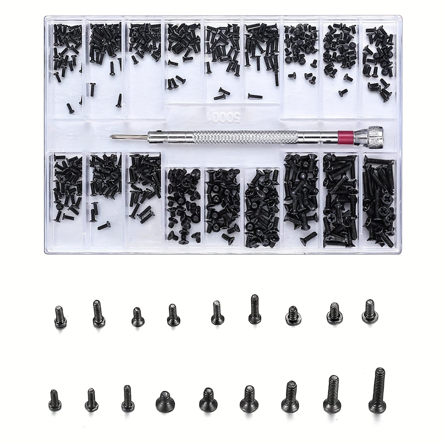 Micro Repair Screw Set for Glasses Watches Jewelry, 540pcs with Screwdriver