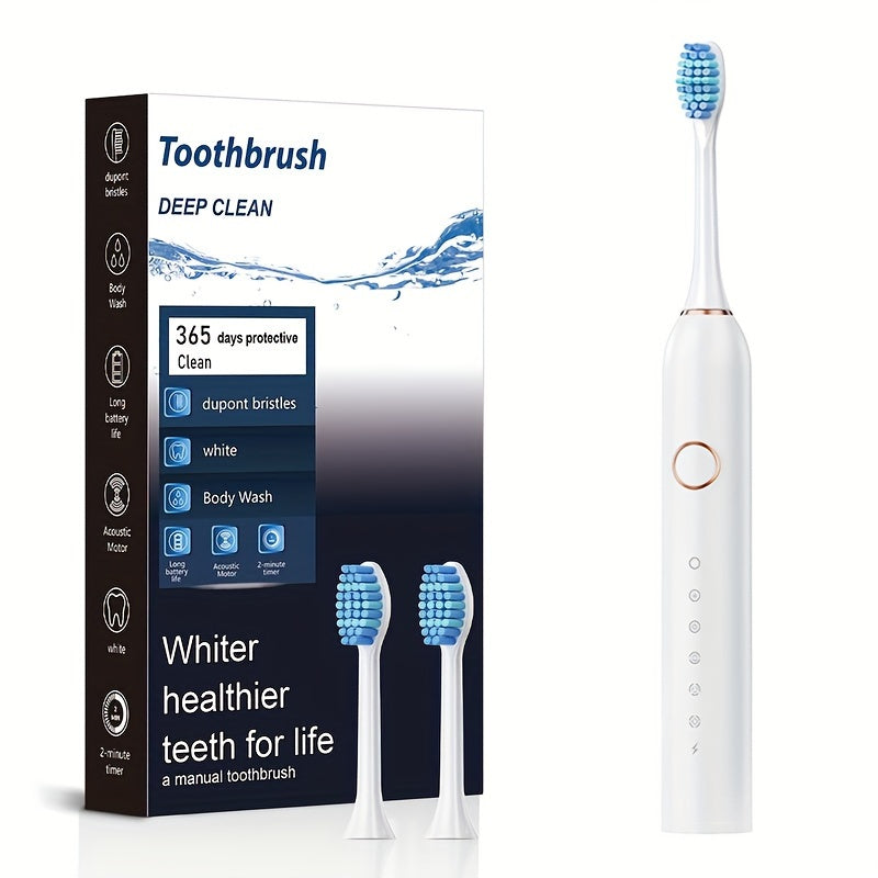 Adult Electric Toothbrush Kit Deep Clean Soft Bristles USB Rechargeable