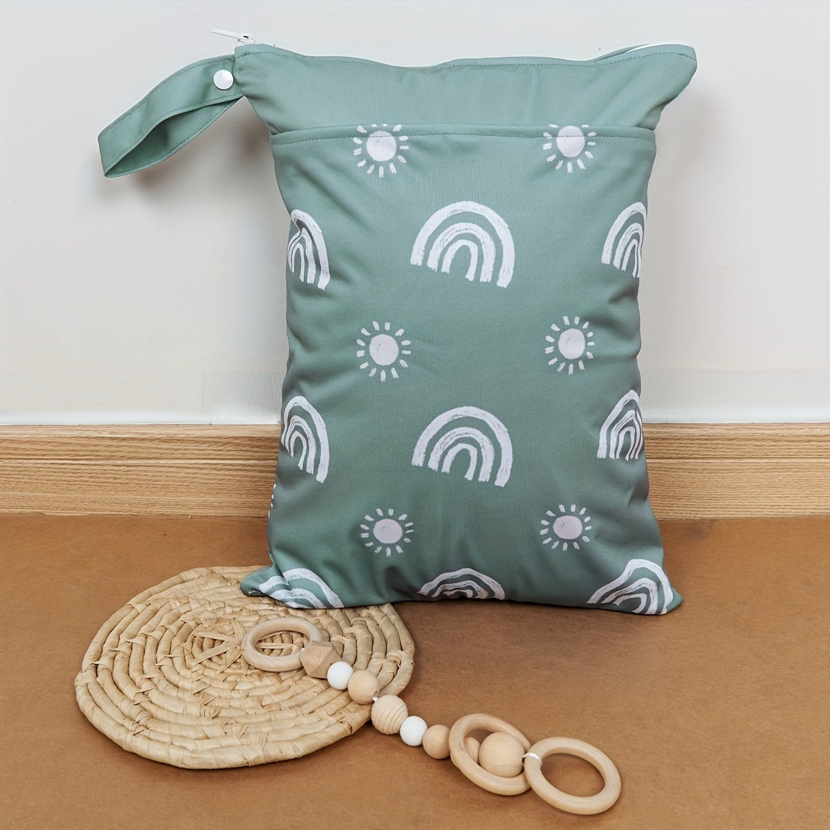 30x40cm Waterproof Reusable Cloth Diaper Wet Bag with Zipper Closure