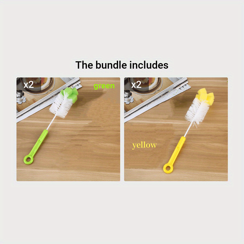 Baby Bottle Brush with Sponge Head for Cleaning Bottles and Cups in Random Color