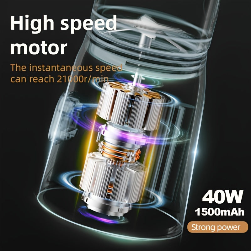 Dual Cup Portable Electric Juicer Set USB Rechargeable Lithium Battery Operated for Travel and Home