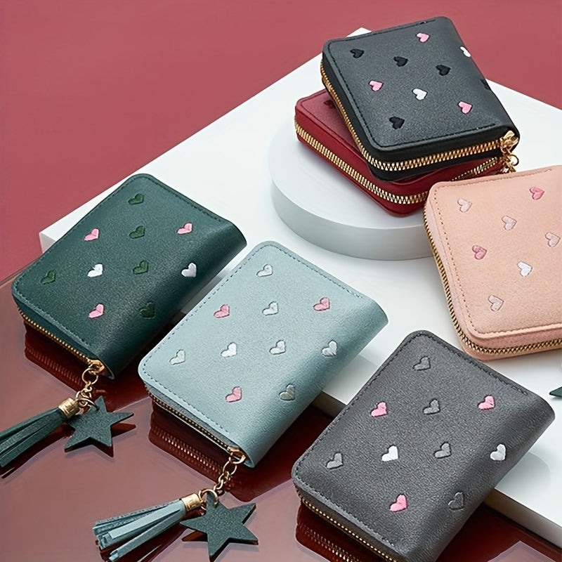 Cute PU Leather Wallet with Coin Purse and Money Clip for Daily Use
