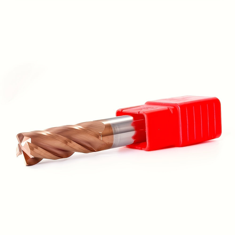 55 Degree Bronze Tungsten Steel Milling Cutter with 4 Blades Coated Carbide End Mill for CNC Machining