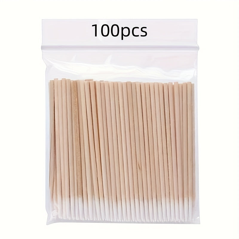 100Pcs Nail Sticks Wooden Swabs for Nail Art and Manicure Detail Correction