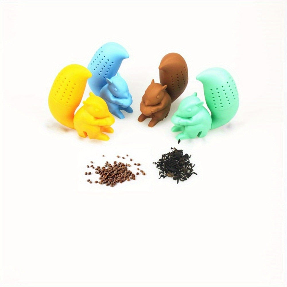 Silicone Squirrel Tea Infuser Reusable Animal Tea Strainer for Holidays