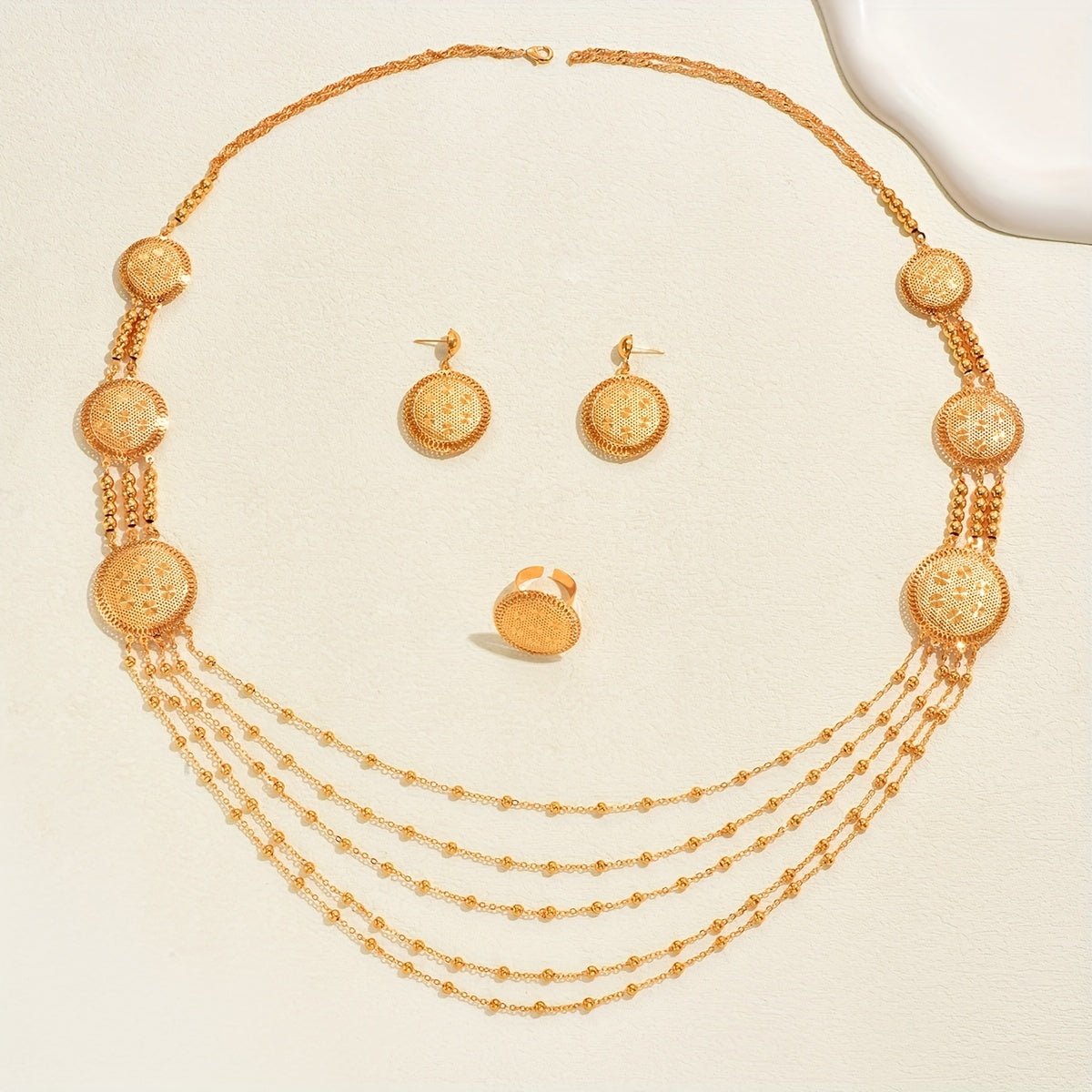 Luxury Tassel Jewelry Set for Women Necklace Earrings Rings for Weddings and Special Occasions