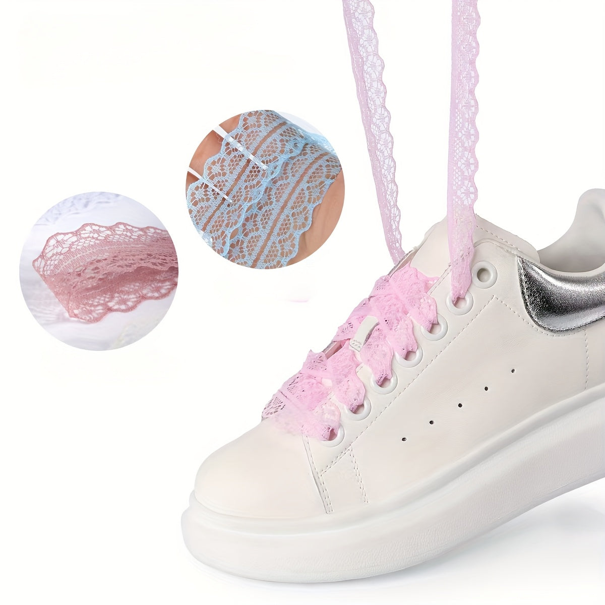 Girls Lace Shoelaces Ballet Style Silk Flat Shoe Accessories Multiple Colors