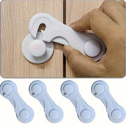 Set of 12 White Cabinet Door Locks with Adhesive Secure Drawer and Cupboard Locks