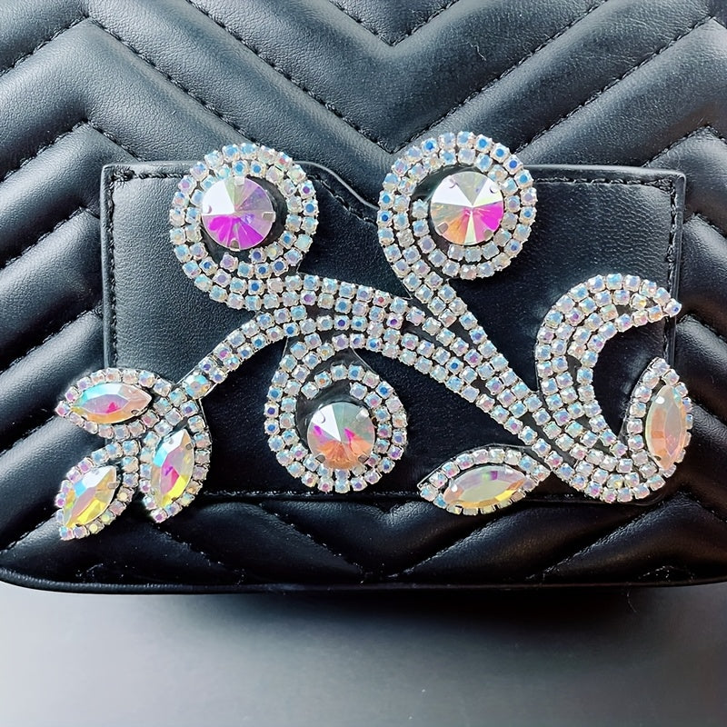 Unisex Glass Rhinestone Flower Applique for Shoes Dresses Crafts