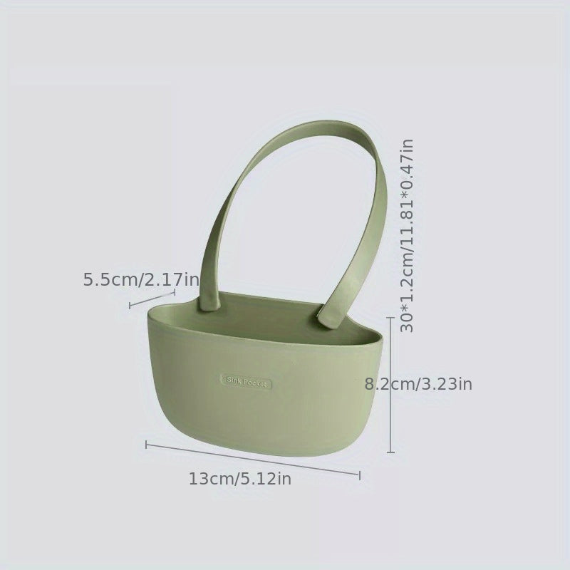 Juego de organizadores de almacenamiento para fregadero con estante con drenaje, cesta colgante y estante para jabón