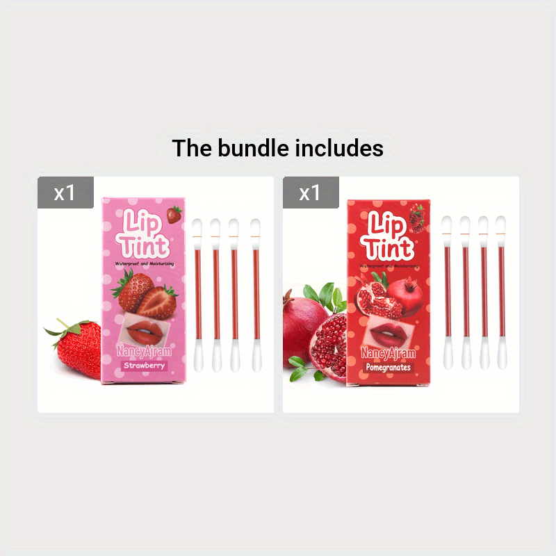 Mujeres brillo de labios portátil con sabor a fresa, uva, pitaya y granada
