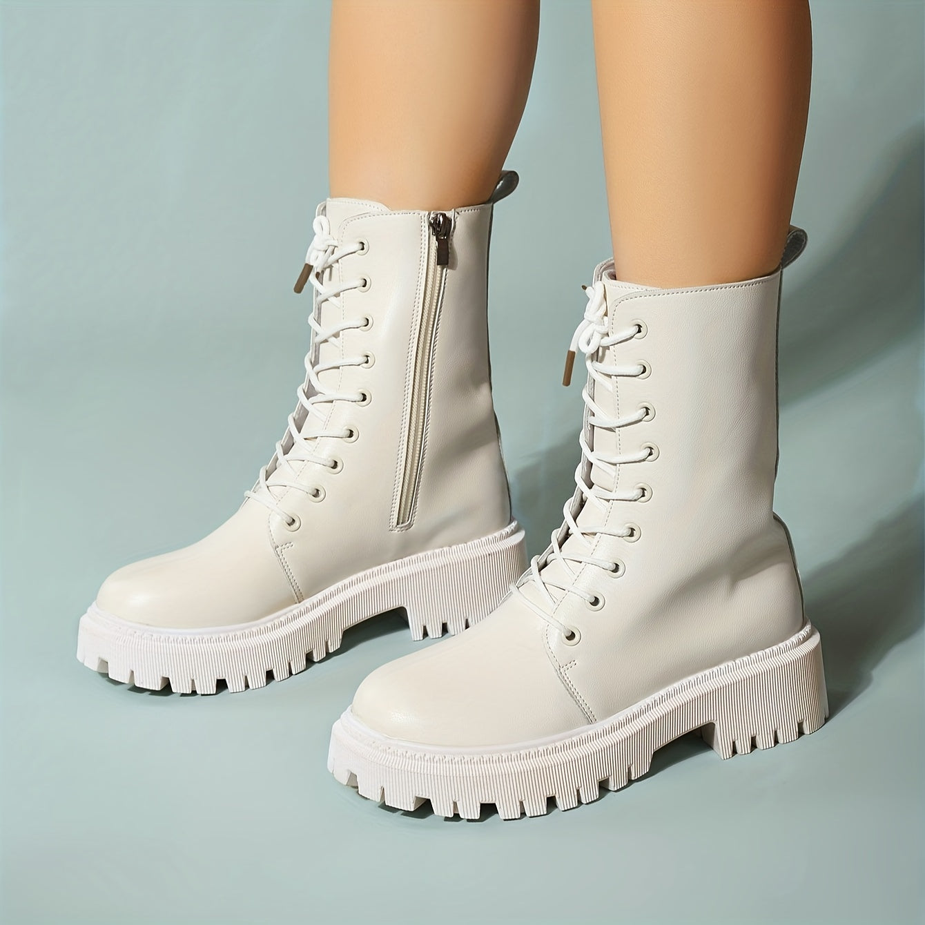 Women's Autumn Slim Knee-High Riding Boots Mid-Calf Long Black