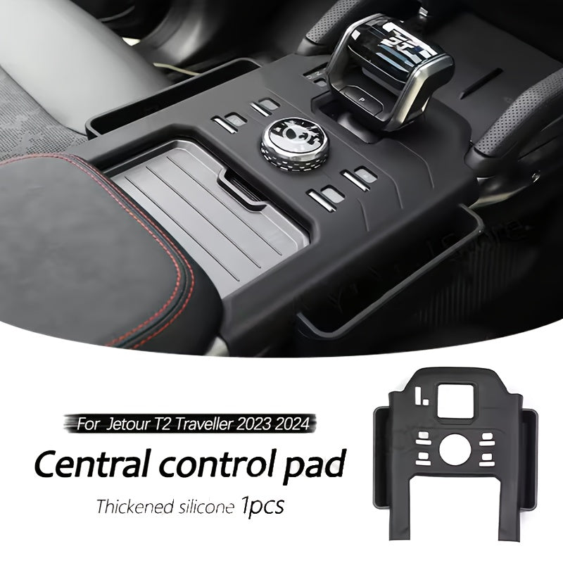 Car Interior Silicone Gear Shift Cover Wireless Charging Pad with Storage Tray