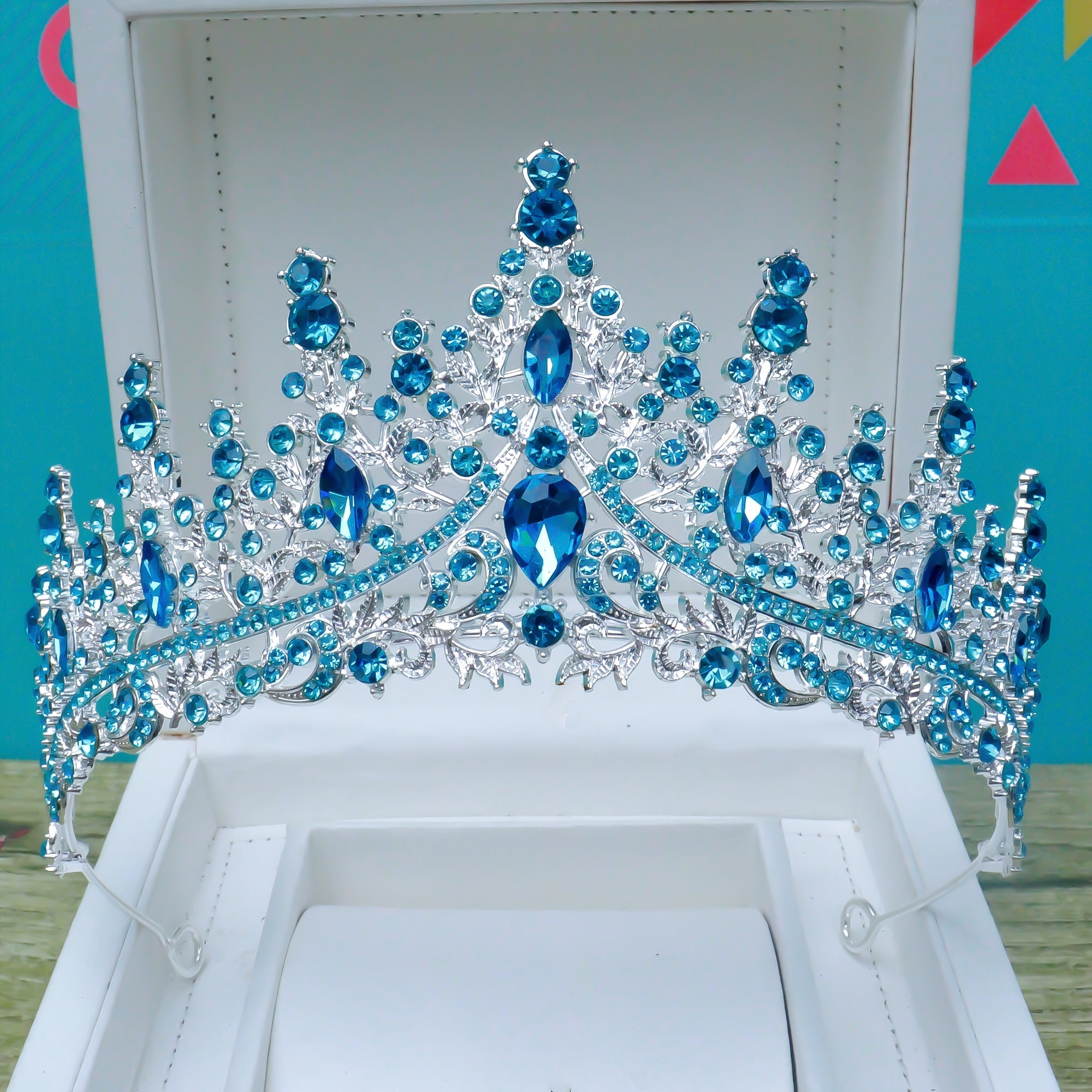 Bohemian Leaf Print Bridal Tiara with Rhinestones Alloy Wedding Hair Accessory