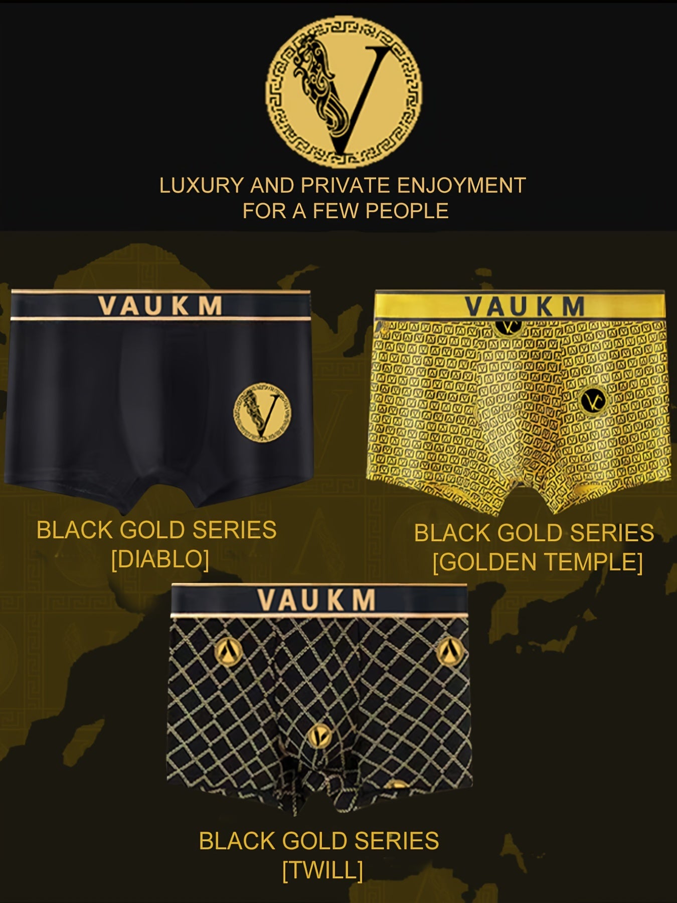 Erkaklar uchun qora oltin boxer qisqa shimlar, nafas oladigan va cho'ziluvchan, 4 dona