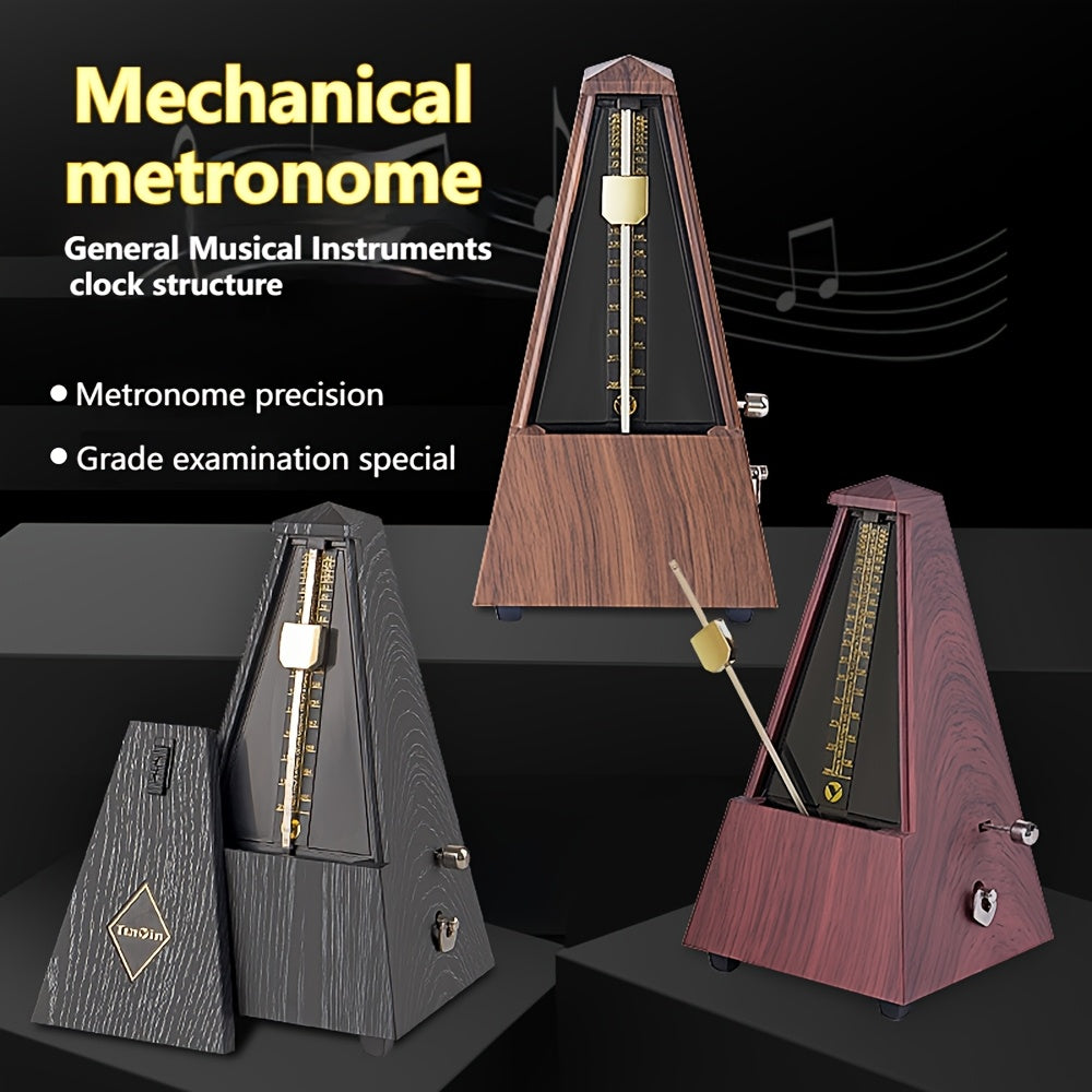 Wooden Tower Metronome with Copper Mechanism in Red, Silver, and Mixed Colors for Musical Instruments