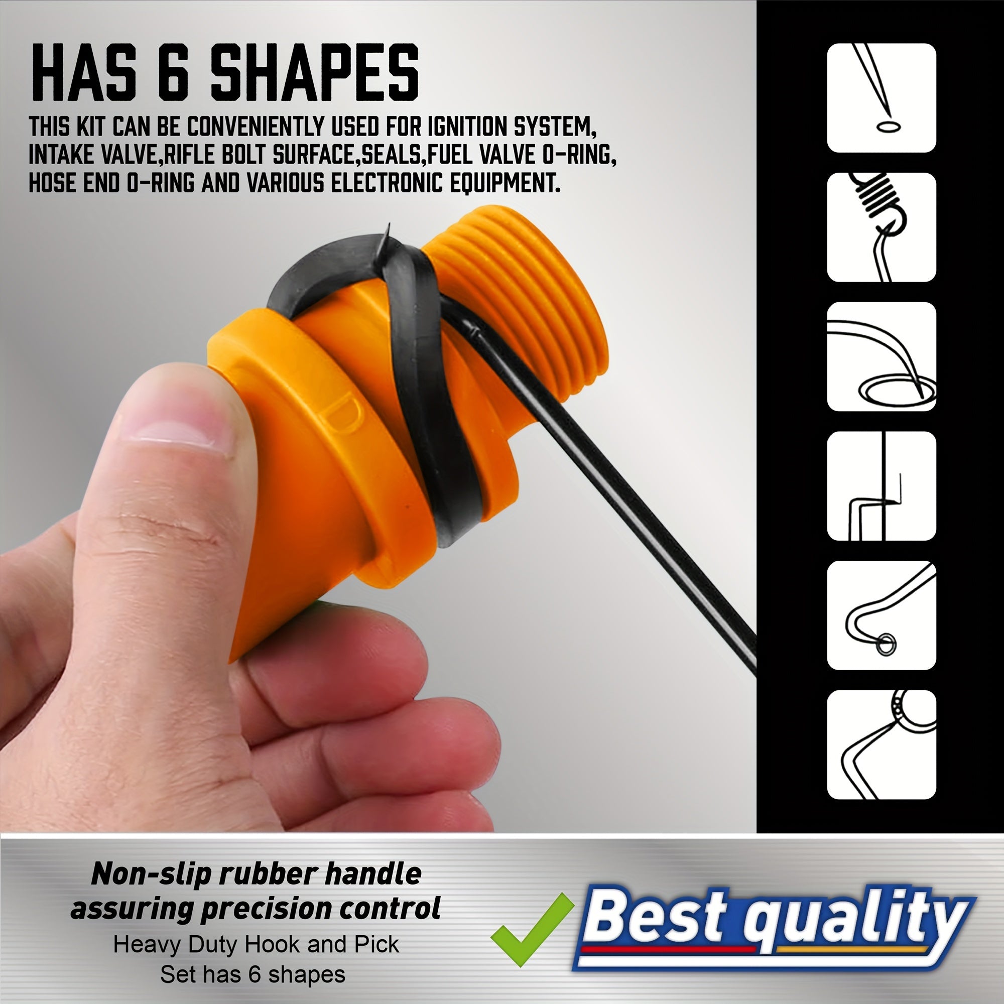 6-Pack Oil Seal Hook Kit Automotive O-Shaped Sealing Rings Disassembly Tools