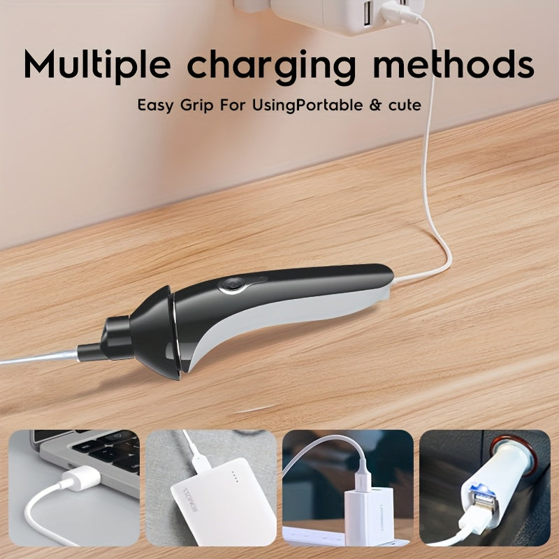 Rechargeable USB Earwax Remover Kit with LED Light Ear Cleaning Tool