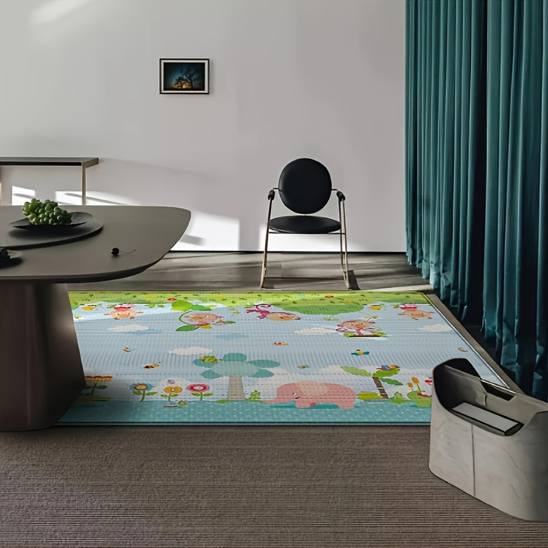 Портативный и складной игровой коврик BabyCare из полиэтилена PE имеет нескользящую поверхность для ползания с дизайном алфавита и животных для использования как в помещении, так и на улице.