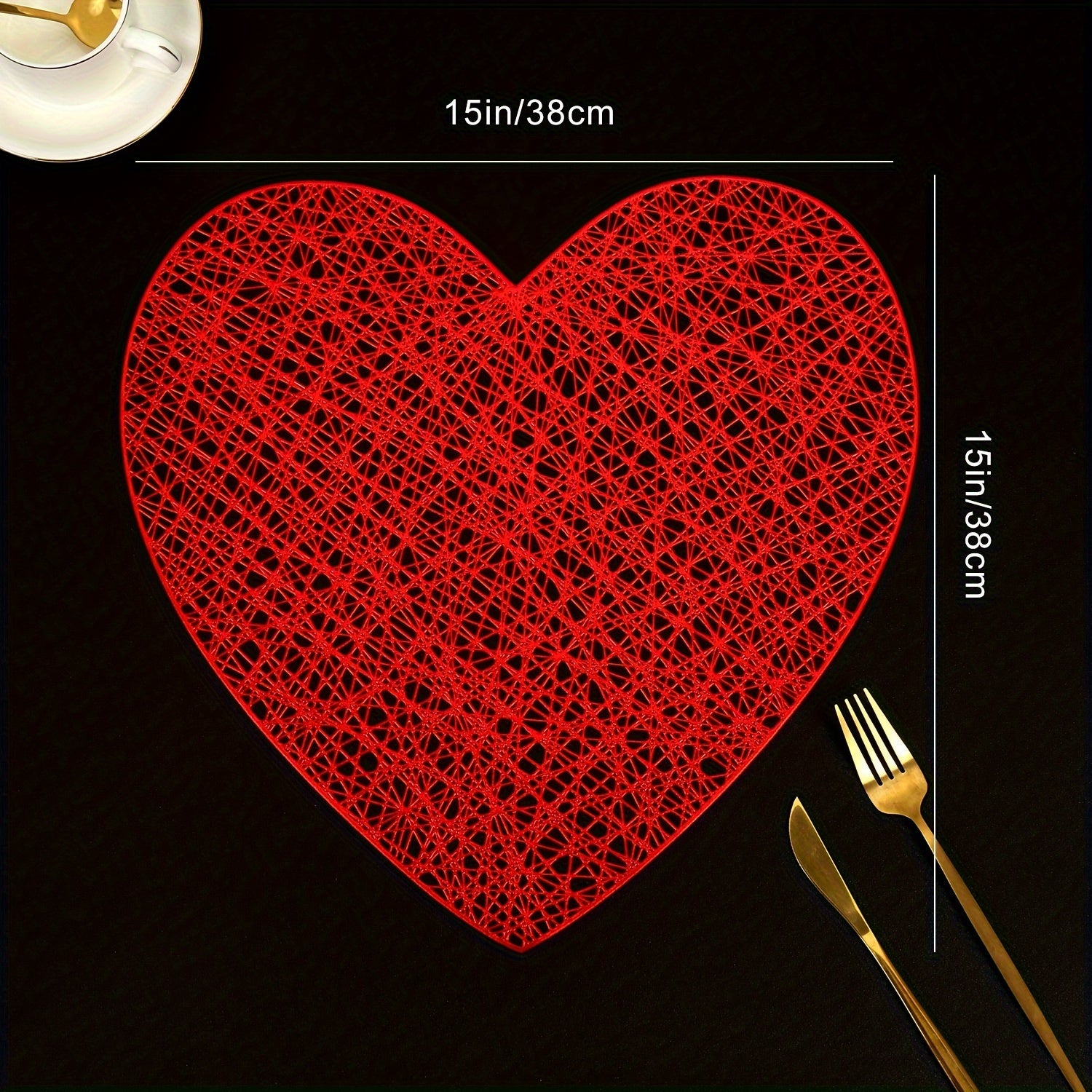 Valentine's Day Tableware Placemats for Restaurant and Hotel Dining Sets of 2 4 6 8 Heat Insulation Anti-Slip