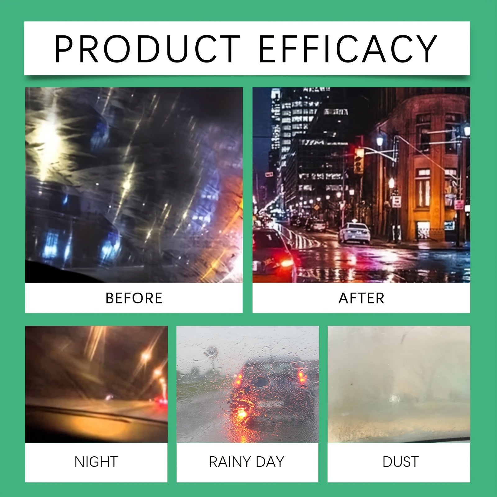 Kuchli shisha tozalash konsentratlari uchun oynalar, oynalar, dushmanlik, yomg'irga qarshi 1 ta shisha