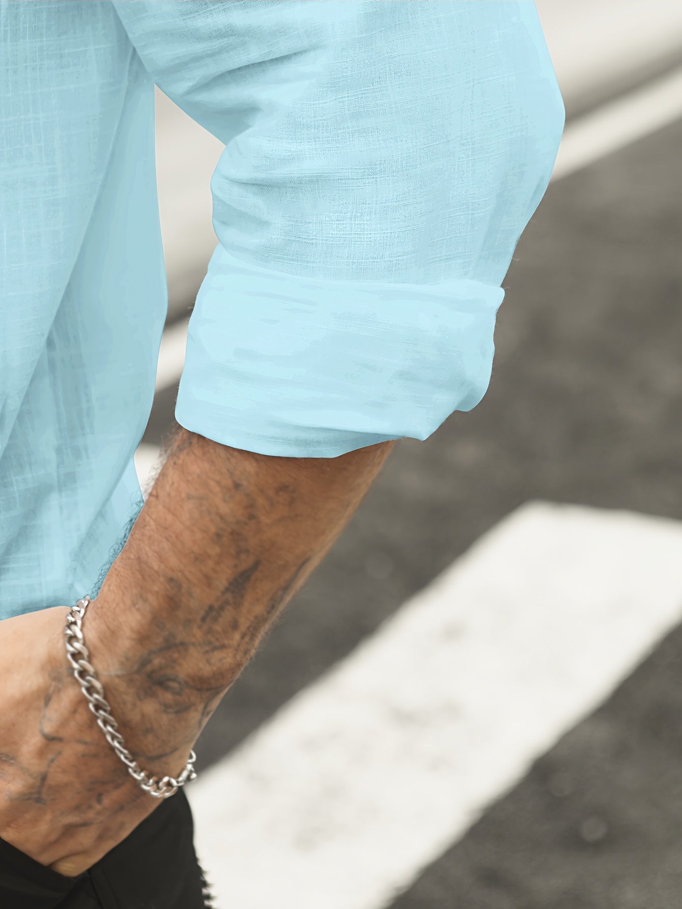 Men's Mint Green Bamboo Cotton Henley Shirt Long Sleeve Casual Summer Relaxed Fit